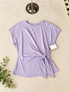Nordstrom Lavender Side-Tie Cap Sleeve Crop Top 🛍️